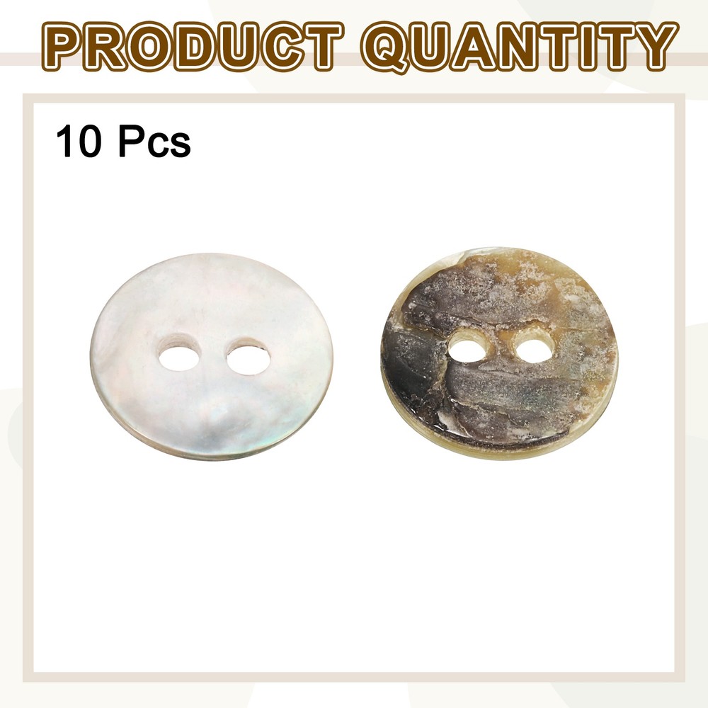 10pcs Pearl Shell Buttons 0.45" Round Shell Sewing Button for Cloth Craft