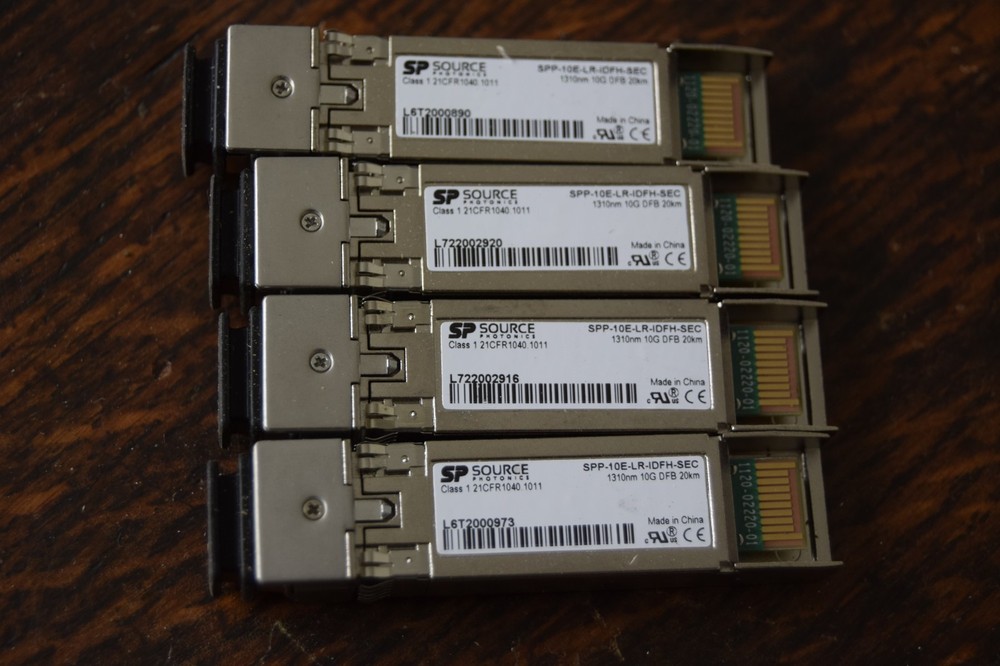 Lot of 4 Source Photonics Transceiver SPP-10E-LR-IDFH-SEC BASE same as Aruba