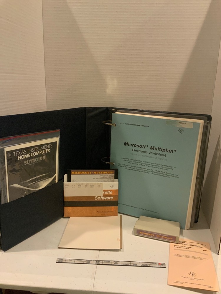 Microsoft Multiplan Electronic Worksheet for TI-99/4A Home Computer Complete