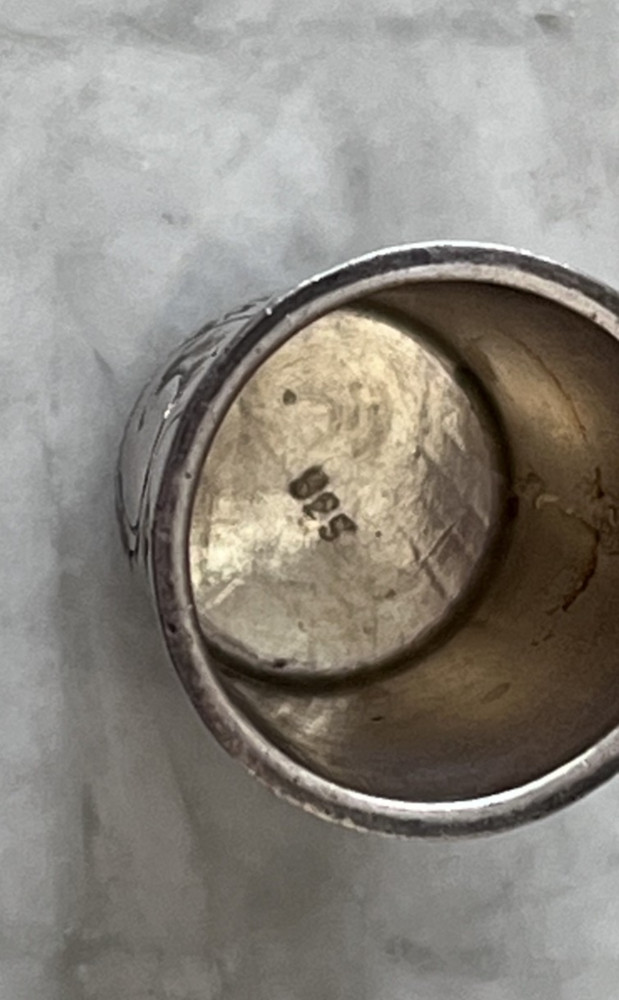 Vintage Sterling Silver 925 Sewing Thimble Engraved Scroll Design