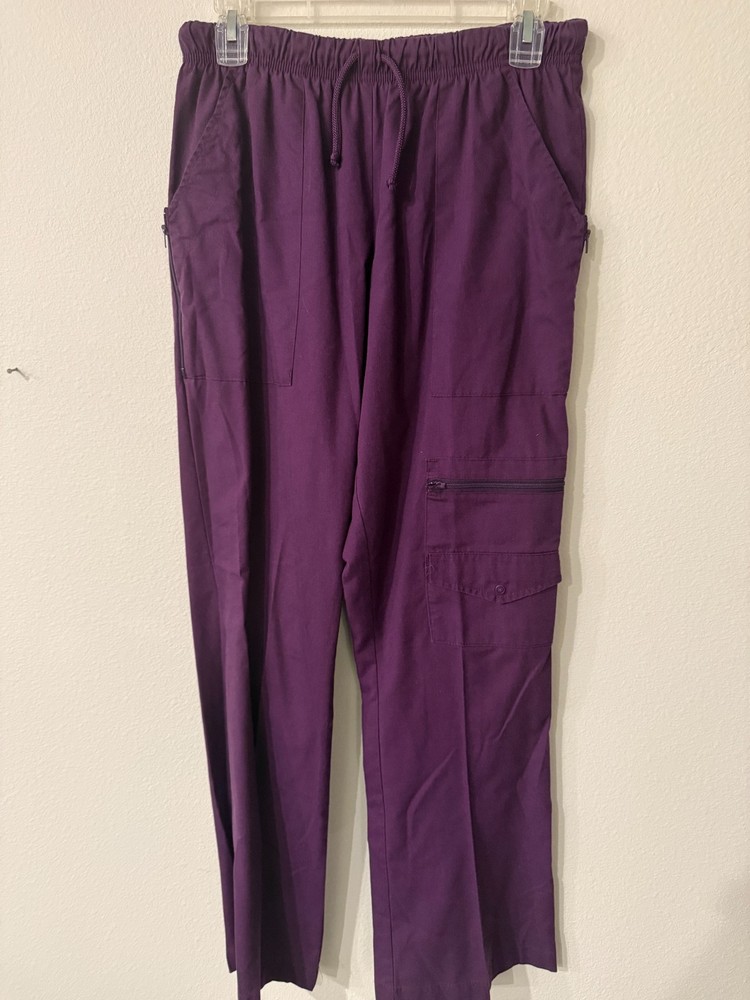 CREST UNIFORM SCRUB SETS EGGPLANT & BRIGHT ORANGE INCLUDES JACKET & PANTS (H)