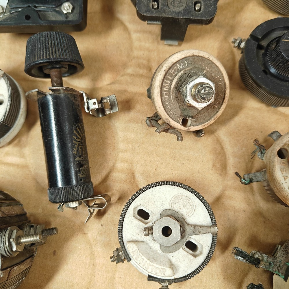 Vintage Variable Resistors & Controls Lot - Bakelite, Ceramic, Rheostats & More