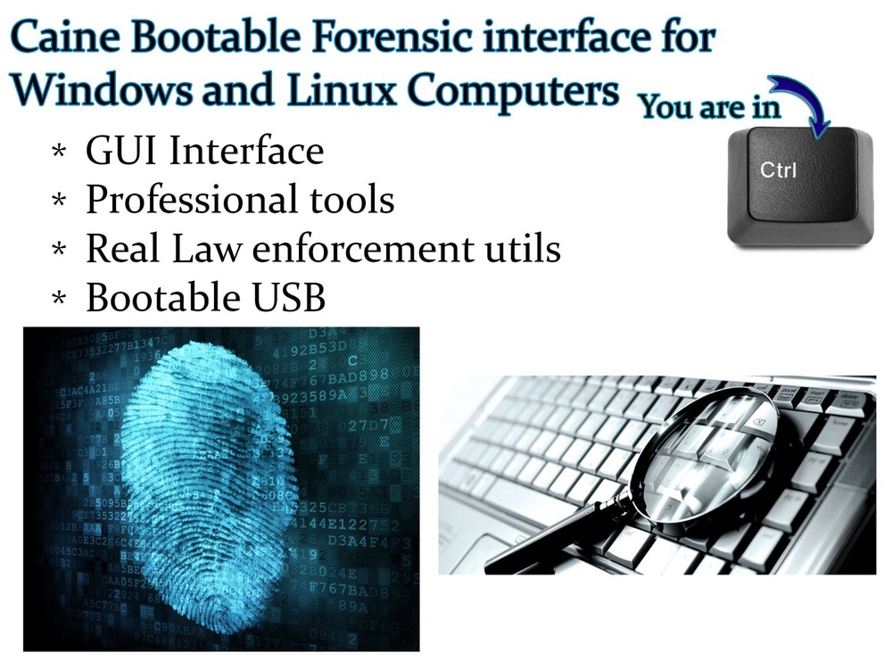 IT Digital Forensics Investigative Environment Toolkit (CAINE) Bootable Live USB