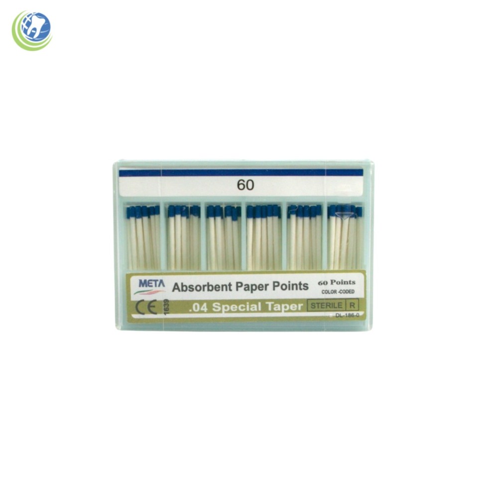 Paper Points .04 Taper #60 Sterilized Endodontic Root Canal Obturation 60/Box