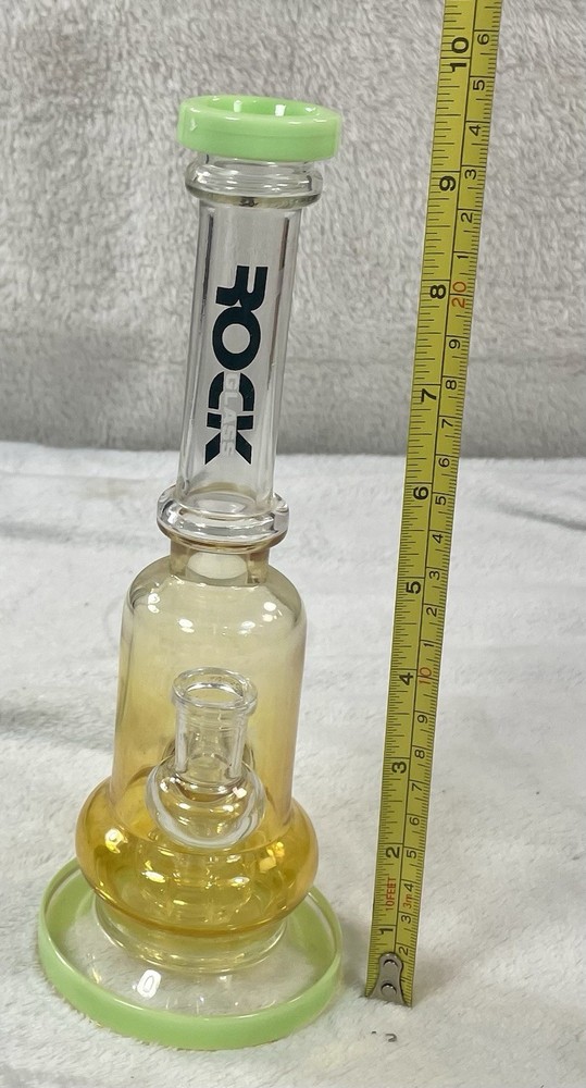 Rock Glass 9in Water Pipe Inline Stem Percolator