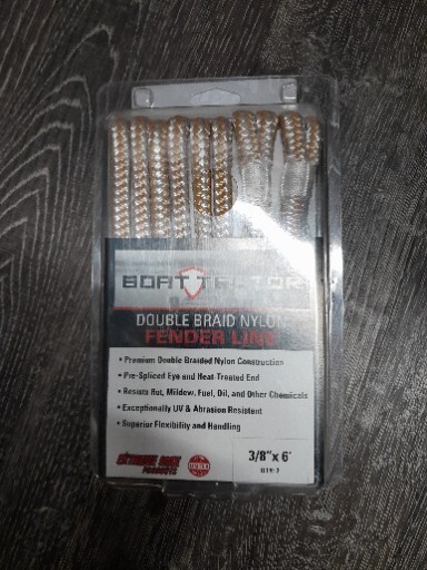 BOAT TECTOR EXTREME MAX DOUBLE BRAID 3/8" X 6' NYLON FENDER LINE 2 PC.