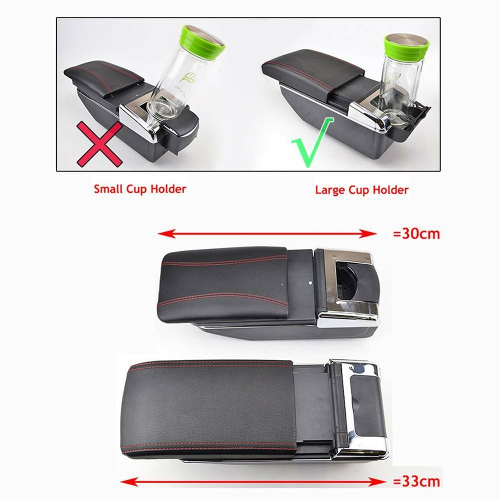 For 2002-2008 Honda Fit/Jazz Leather Central Console Armrest Storage Compartment