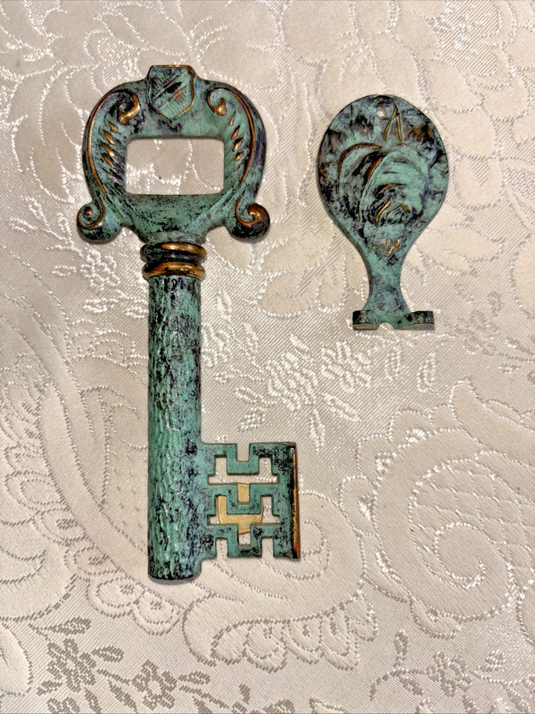 Vintage Gesetzlich Geschutzt Brass Corkscrew with Mounting Hook