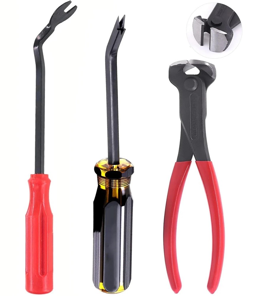 3Pcs Upholstery and Construction Staple Remover with Heavy Duty Staple Puller