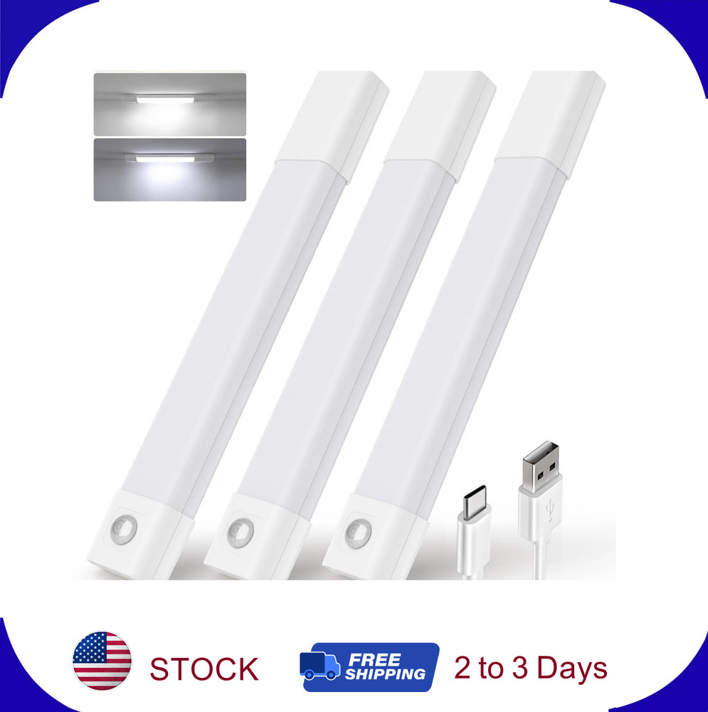 Smart Magnetic Under Cabinet Lighting with Rechargeable Motion Sensor – 3 Pack