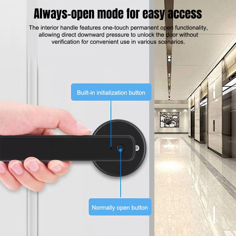 Electronic Smart Door Lock Handle Digital Fingerprint Password Bluetooth Key APP