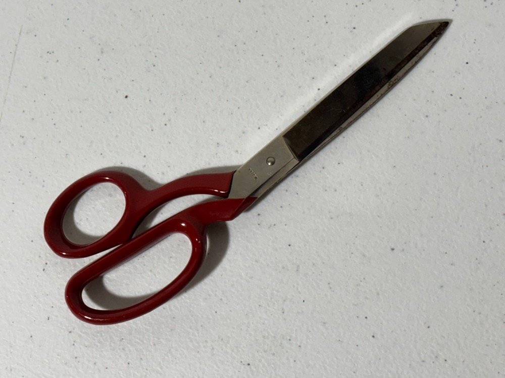 Marks 454/8 The Red Head Serra Sharp Scissors Shears 8 Brazil Red Handle Vintage