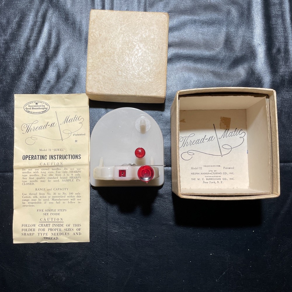 Vintage 1950’s Thread-a Matic Sewing Automatic Needle Threader In Box