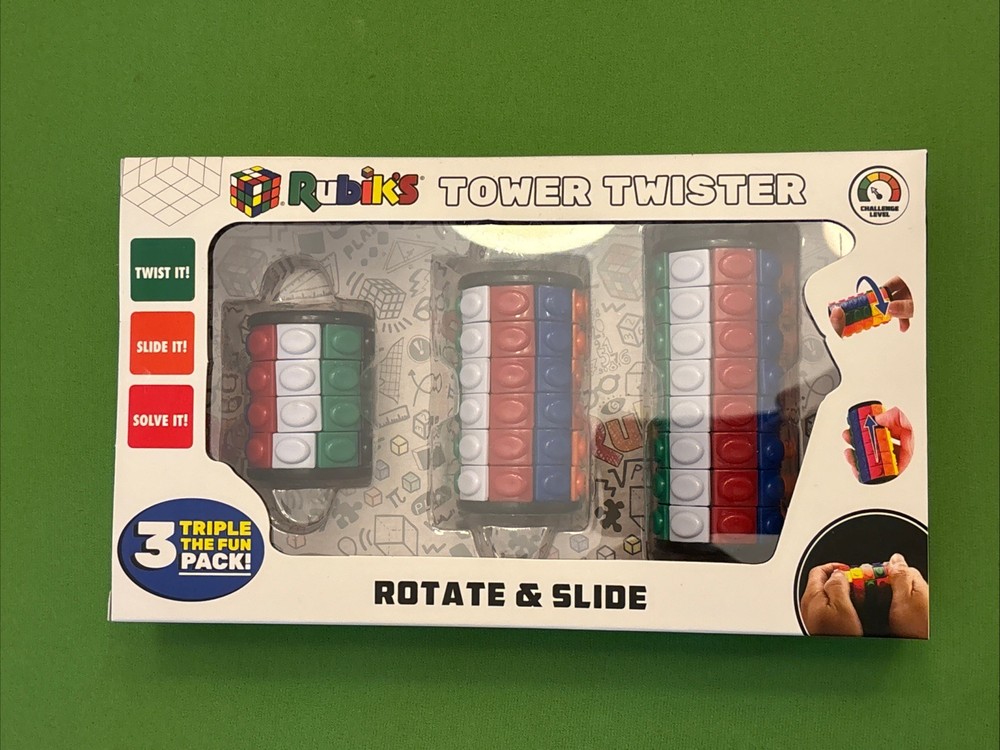 Rubiks Tower Twister Rotate & Slide 3Pack. Open Package Unused