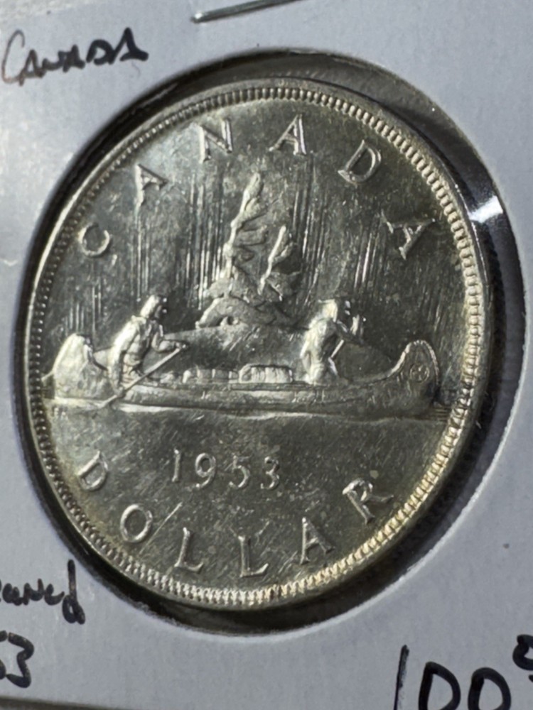 1953 Canada $1 Silver Coin Cleaned