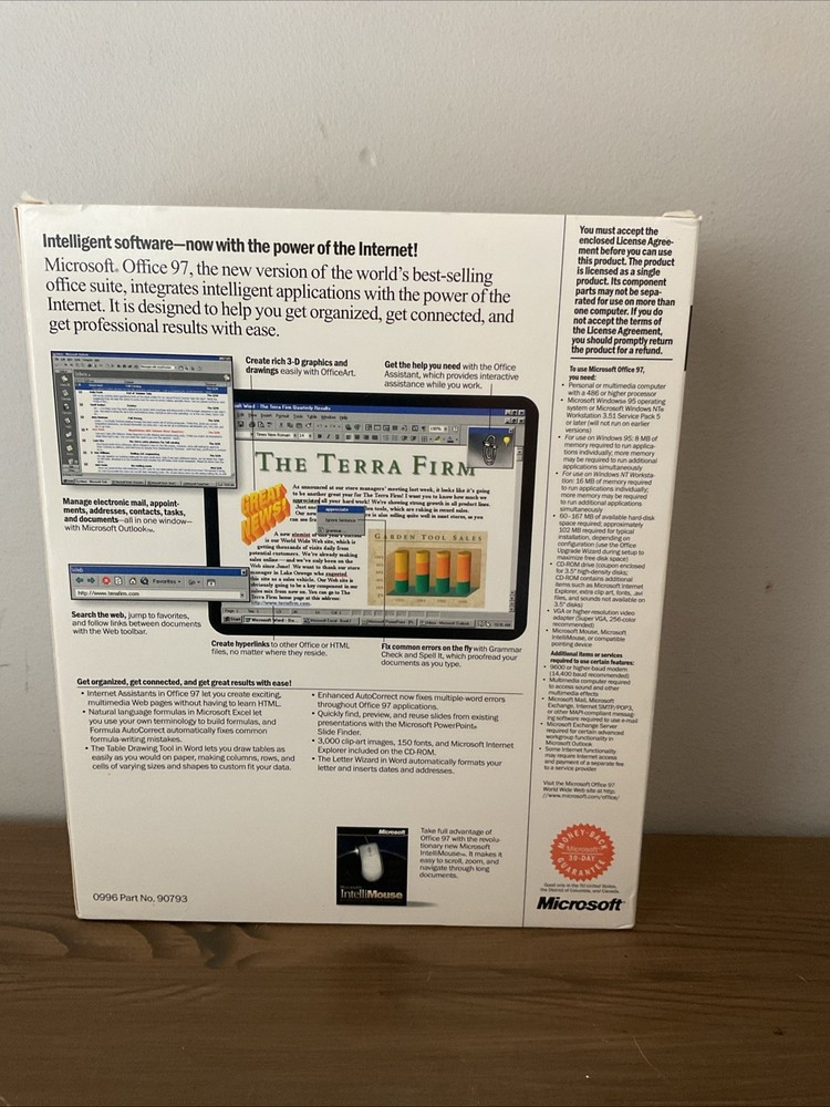 Microsoft Office 97 Standard Edition-Manual/CD ROM-vintage