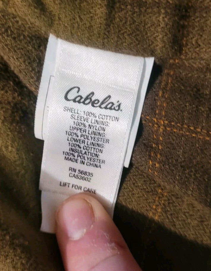 Cabelas Tan Hunting Jacket Lined Size Large Regular
