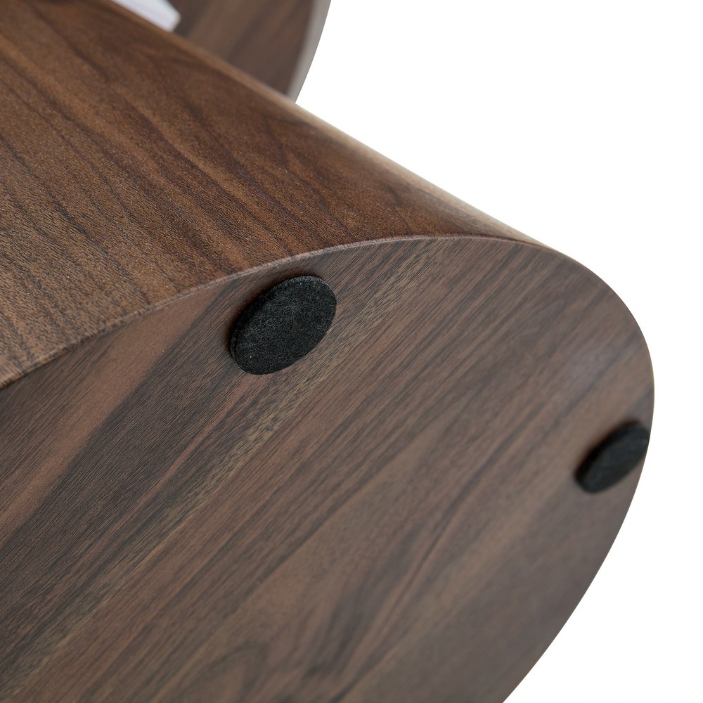 Walnut wood grain medium density fiberboard circular coffee table - diameter 2