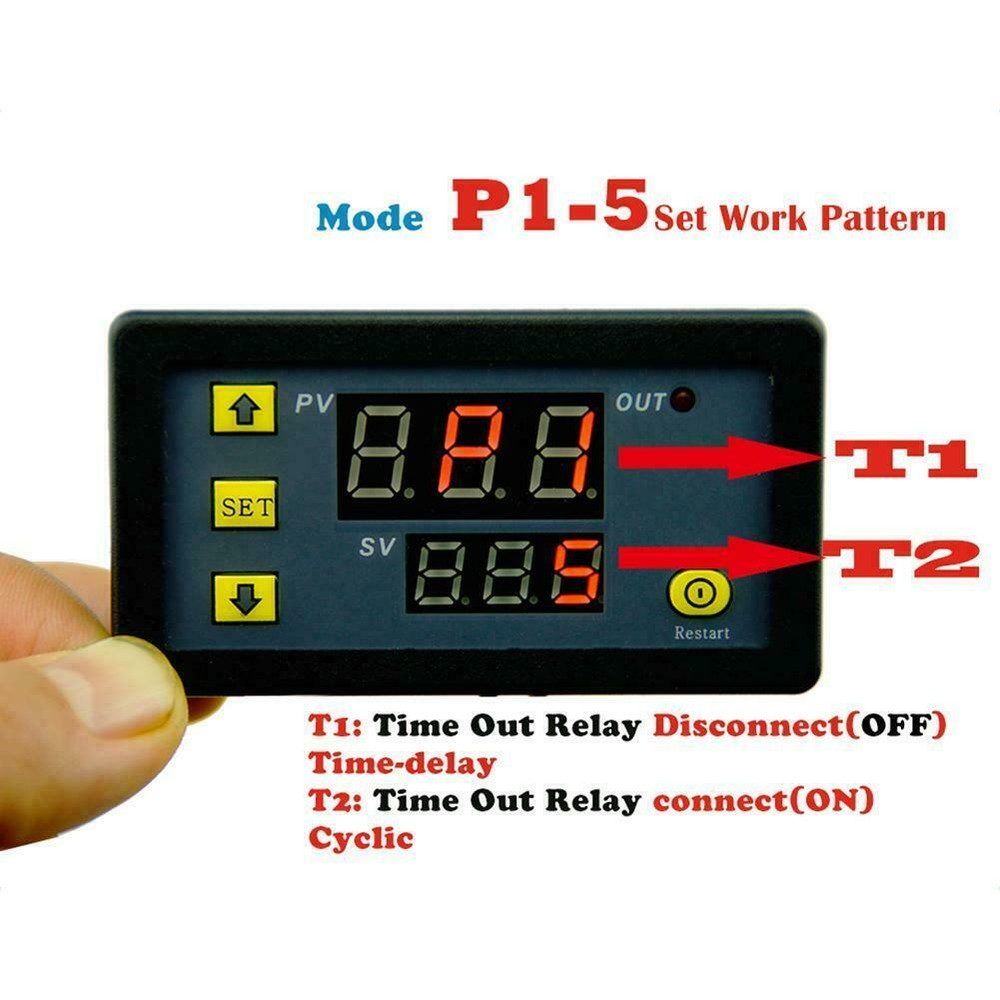 DC 12V Timer Cycling Module Digital Display Time Delay Relay Timing Switch