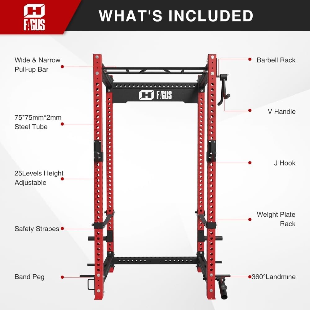 3"x3" Power Cage, 2400lbs Multi-Function Power Rack - NEW IN BOX