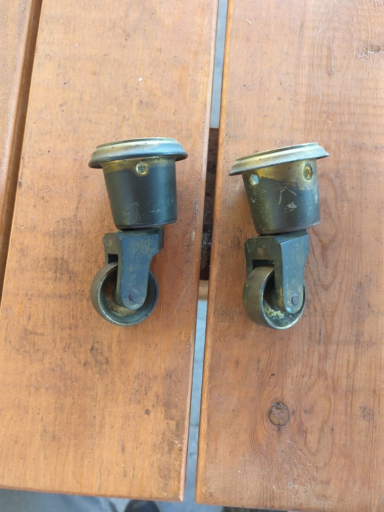Antique Piano Leg Castors Solid Brass X 2