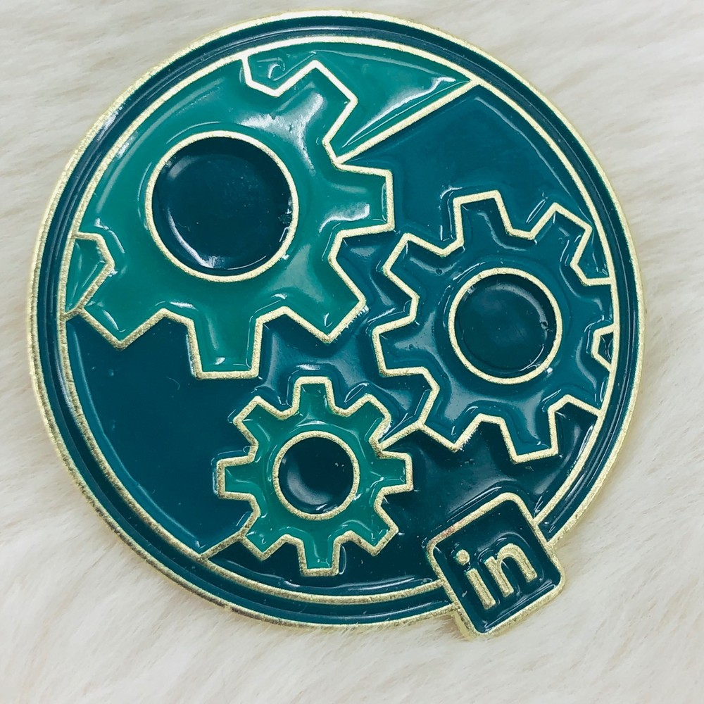 Linked In Advertising Enamel Lapel Pin w/ Gears