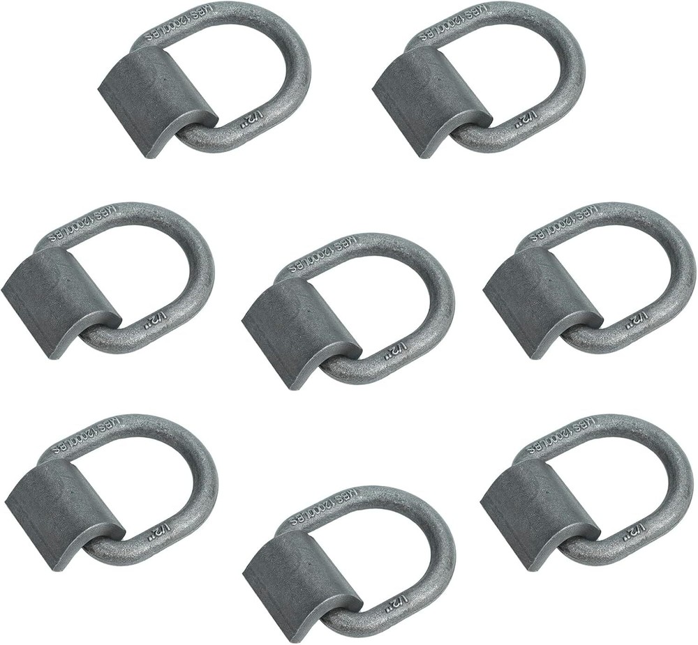 8 Pack Heavy Duty 1/2" Weld-On D Ring Flatbed Truck Trailer Cargo Tie Down Ring