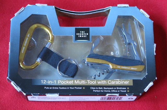 The Sharper Image 2 Piece Multi-Tool Kit Set 12 in 1 Folding Multi-Tool NIB Gold