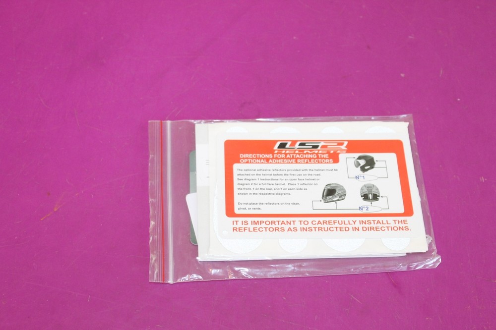 LS2 Helmets Owners Manual & Adhesive Replectors.