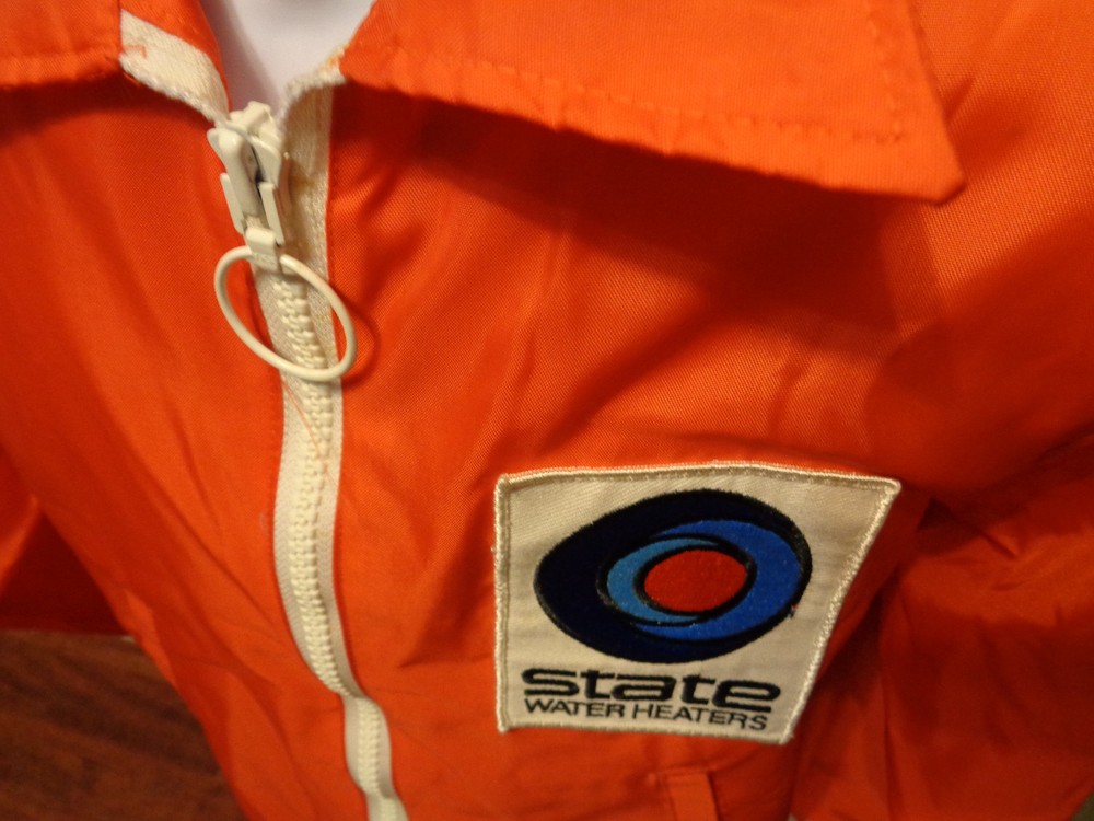 RARE 70'S VINTAGE STATE WATER HEATER WINDBREAKER JACKET SIZE ADULT MEDIUM