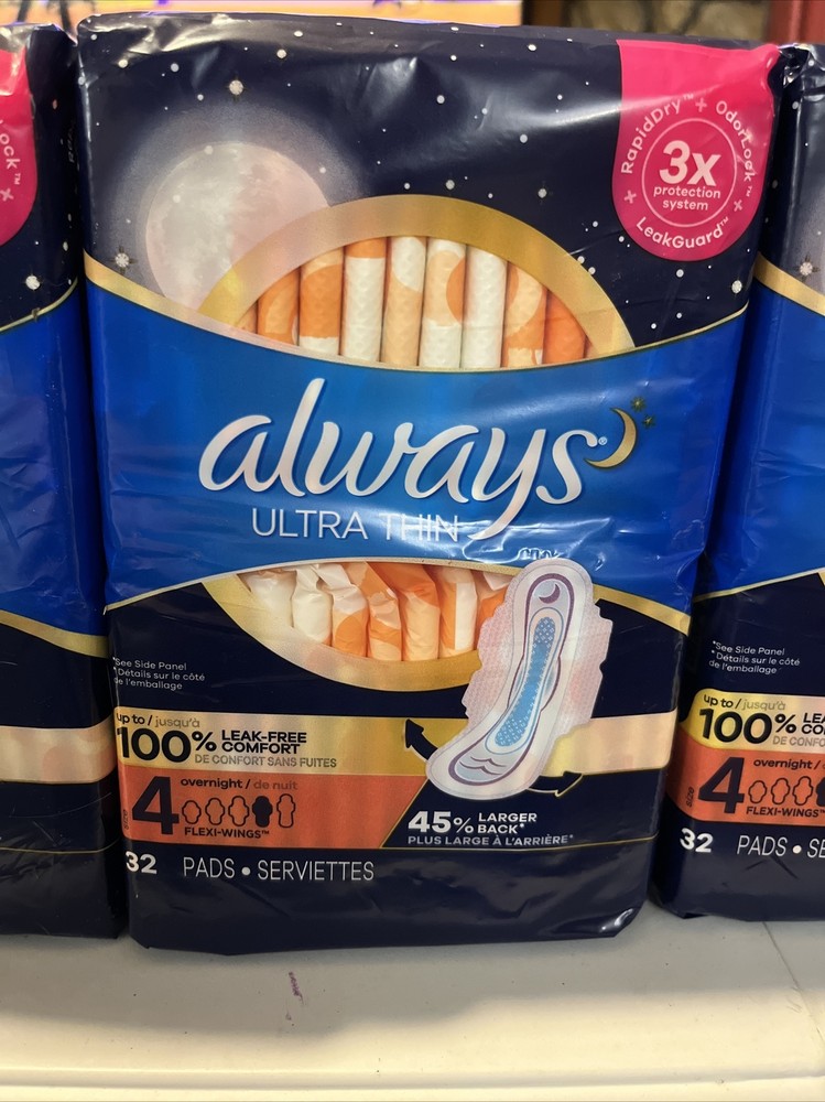 always Ultra Thin Overnight #4 With Wings 96ct