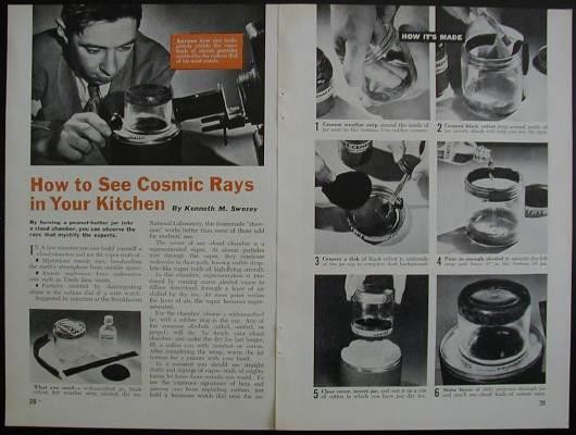 Simple CLOUD CHAMBER 1951 How-To build PLANS Track Cosmic Rays