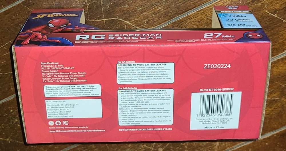 RC Marvel Spider-Man Race Car #ET-0040-Spider