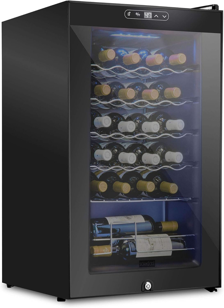 Schmecke 24 Bottle Compressor Wine Cooler Refrigerator W/Lock | Large Freestandi