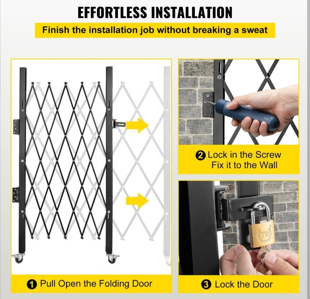 Vevor - Adjustable Security Gate - Steel