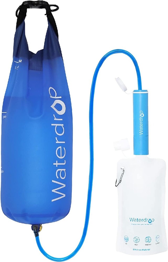 Waterdrop Gravity Water Filter Straw, Camping Water Filtration System