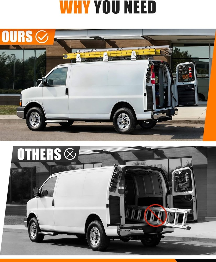 Chevy Express Van Ladder Rack No Drill 850lbs