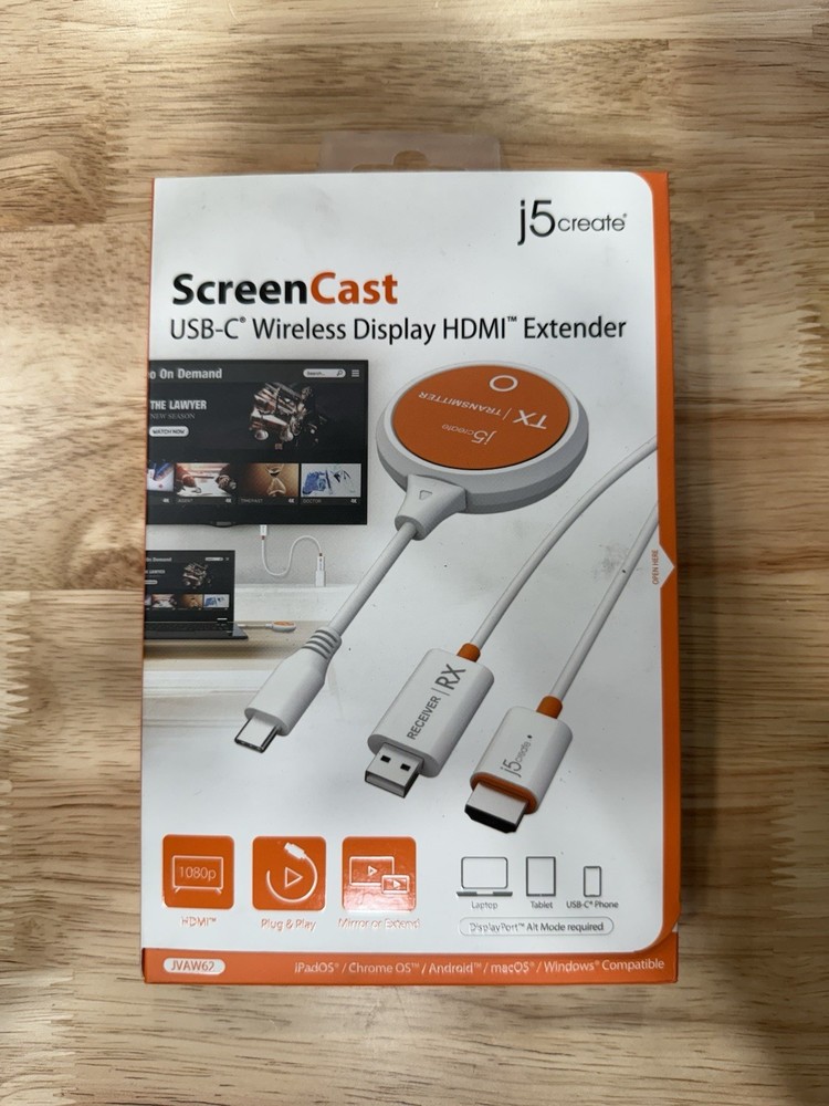 j5create ScreenCast USB-C to HDMI Wireless Display Transmitter & Receiver