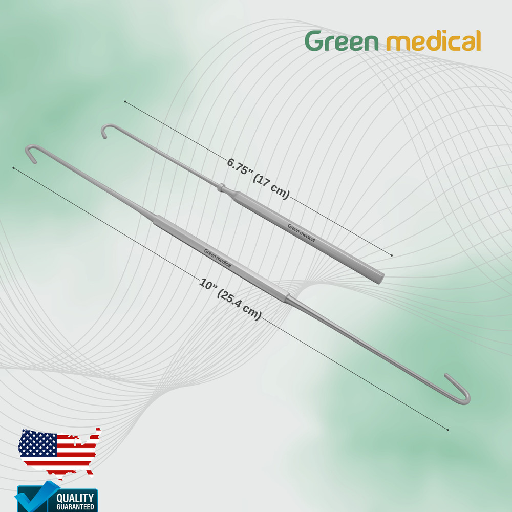 Rosser Crypt Hook 6.75" & Barr Crypt Hook 10" Surgical Instruments