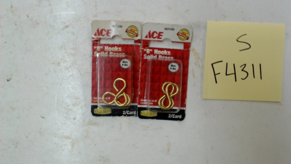 5031430 Ace "8" Hooks Solid Brass