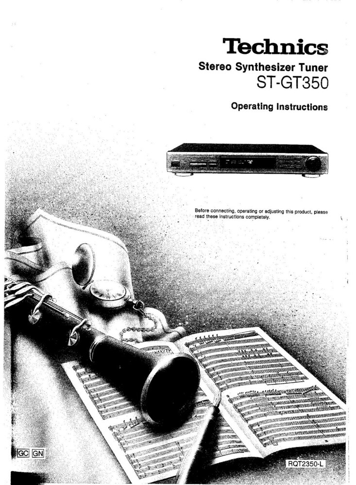 Technics ST-GT350 Tuner Owners Instruction Manual Reprint