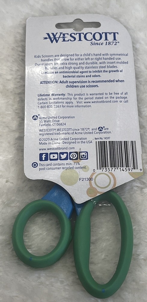 Westcott Scissors Soft Handle For Kids Ages 6+