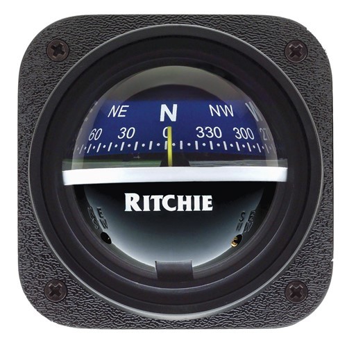 Ritchie V-537B Explorer Compass - Bulkhead Mount Blue Dial