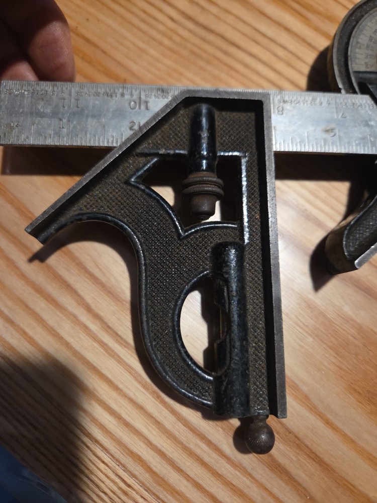 Starrett Combination Square No. 491 Protractor Head bubble level angle finder