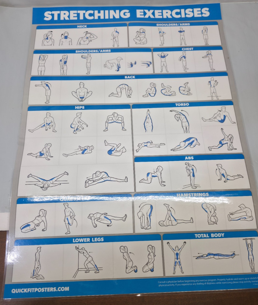 Quickfit 14 Pack Laminated 18x24 Workouts Exercise Dumbbell Kettleball Posters