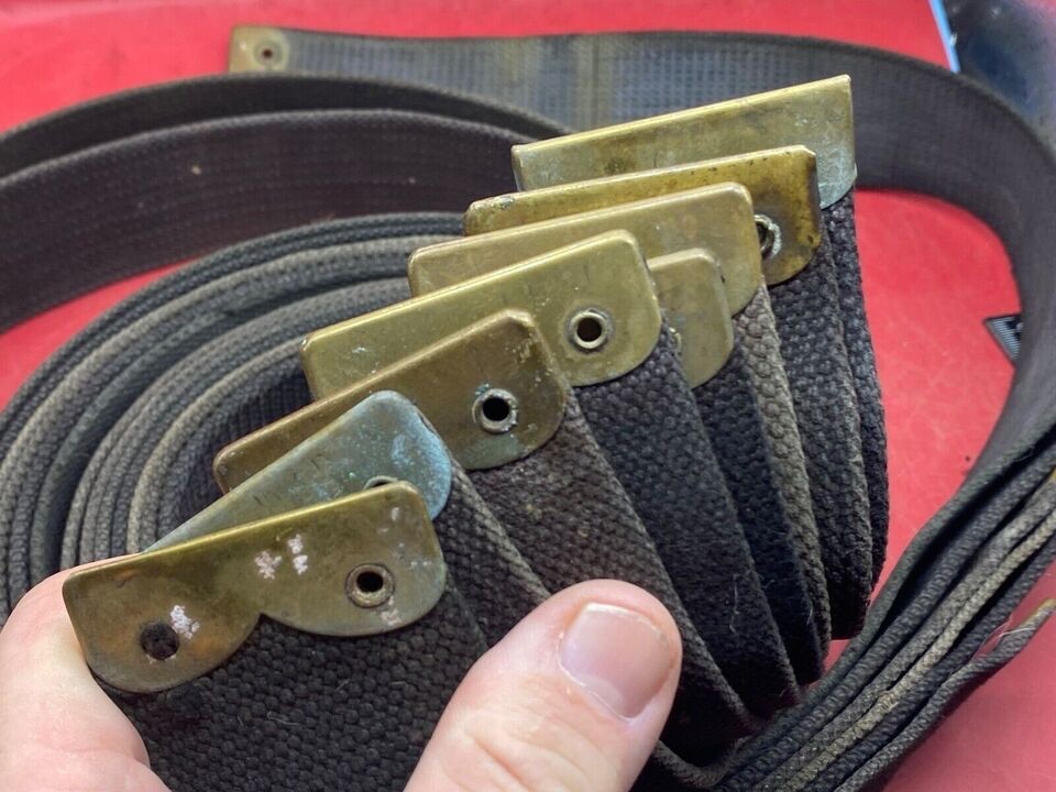 Original WW1 British Army 1908 Pattern Equipment Straps - Approx 49" Long