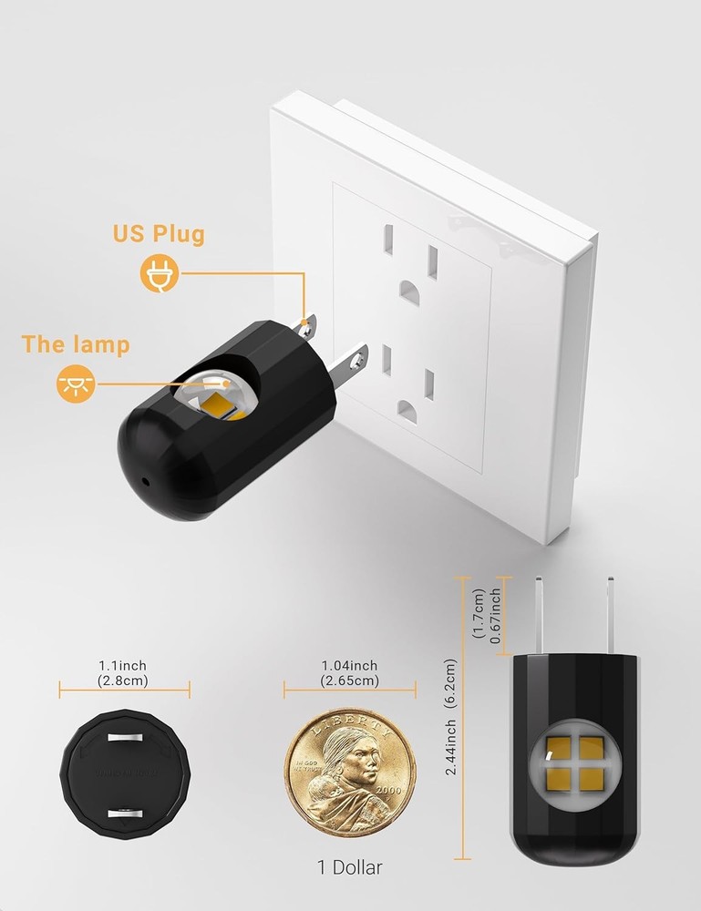 6 Pack Dusk to Dawn LED Night Lights