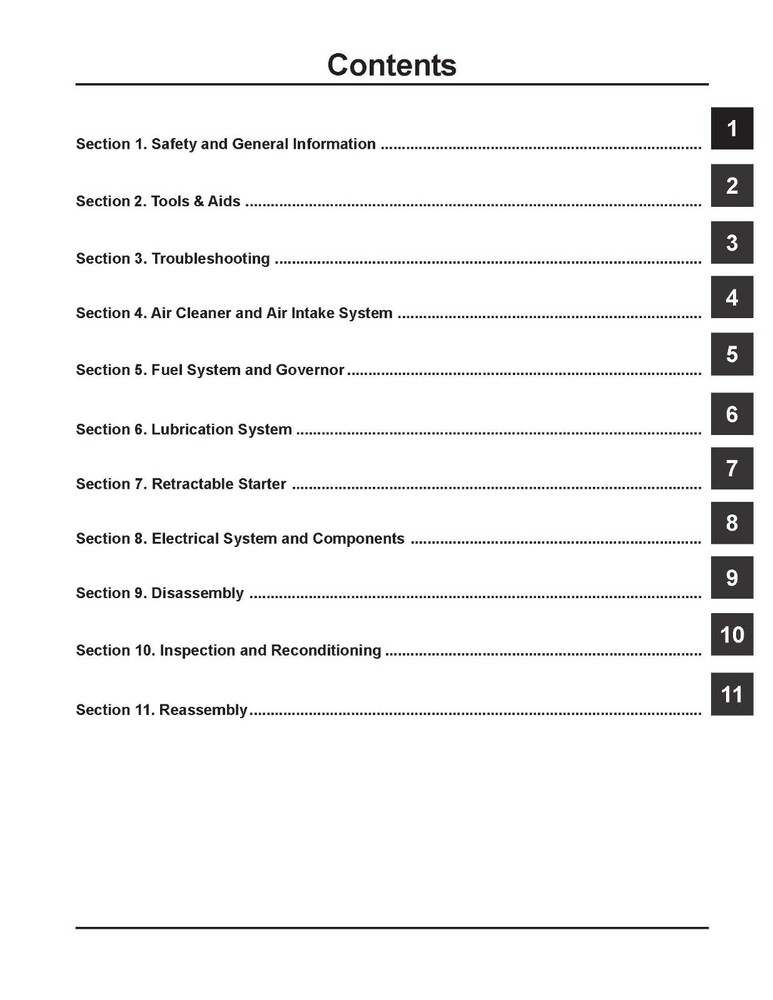 Engine Technical Workshop Manual Kohler Command 11,12.5,13,14,15,16HP KC116