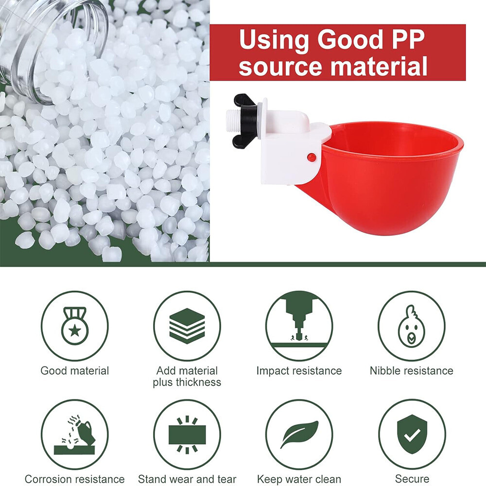 8 PCS Automatic Water Cups Poultry Drinker Waterer Chicken Duck Quail Drinking