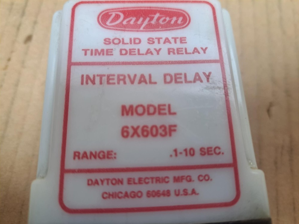 Dayton Solid State Time Delay Relay Model No. 6X603F